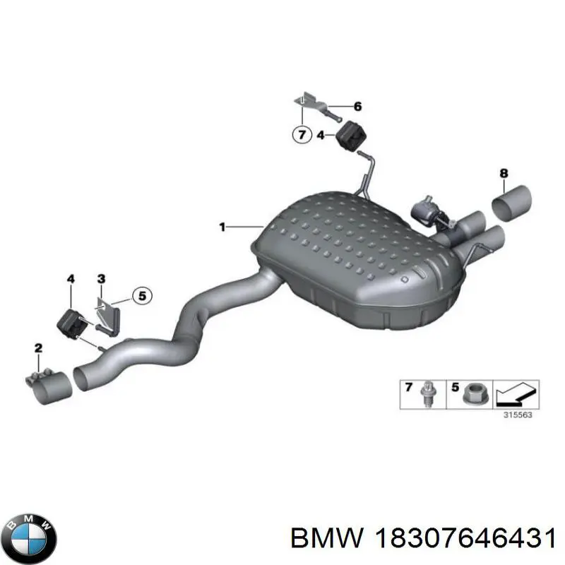 Выхлоп задний BMW 18307646431 цена, от 155.19 USD