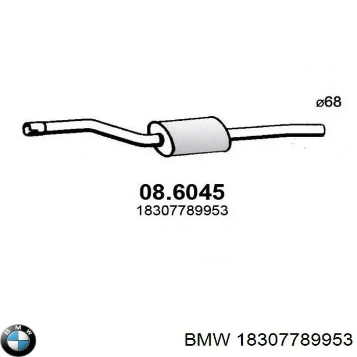 Купить 18307789953 BMW Выхлоп центральный