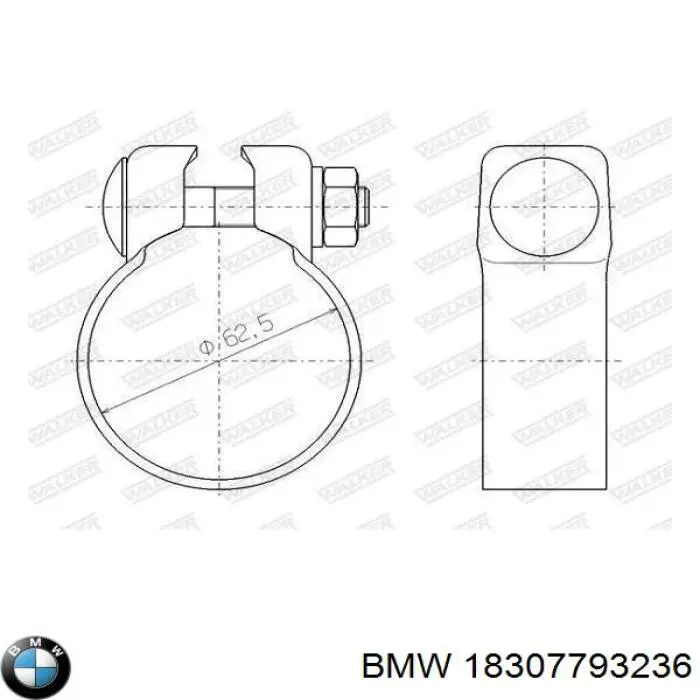 Хомут глушителя передний 0004902141 Mercedes