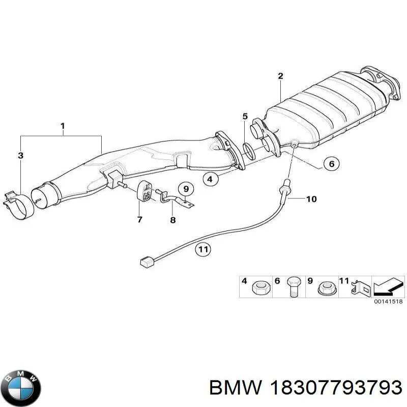 Подушка глушителя 18307793793 BMW