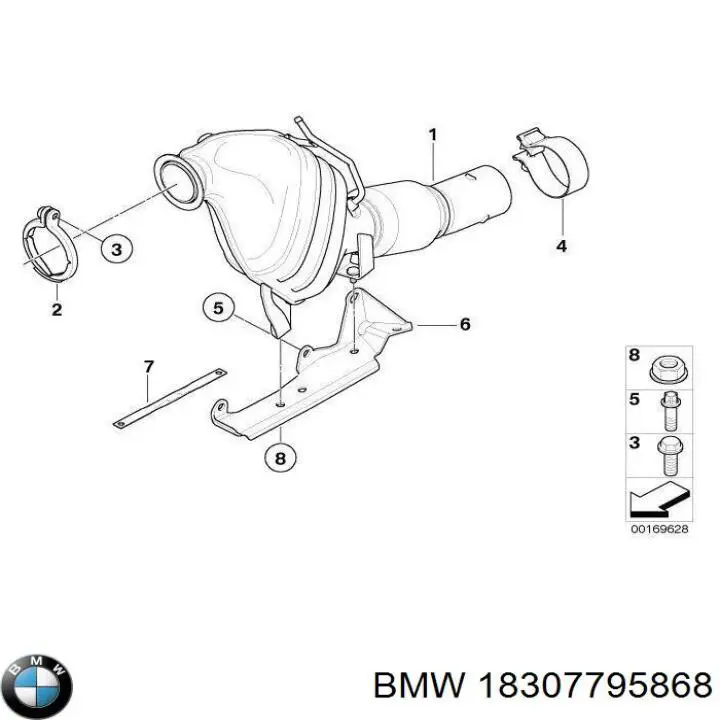 Каталитический нейтрализатор отработавших газов BMW 18307795868 цена, от 1369.06 USD