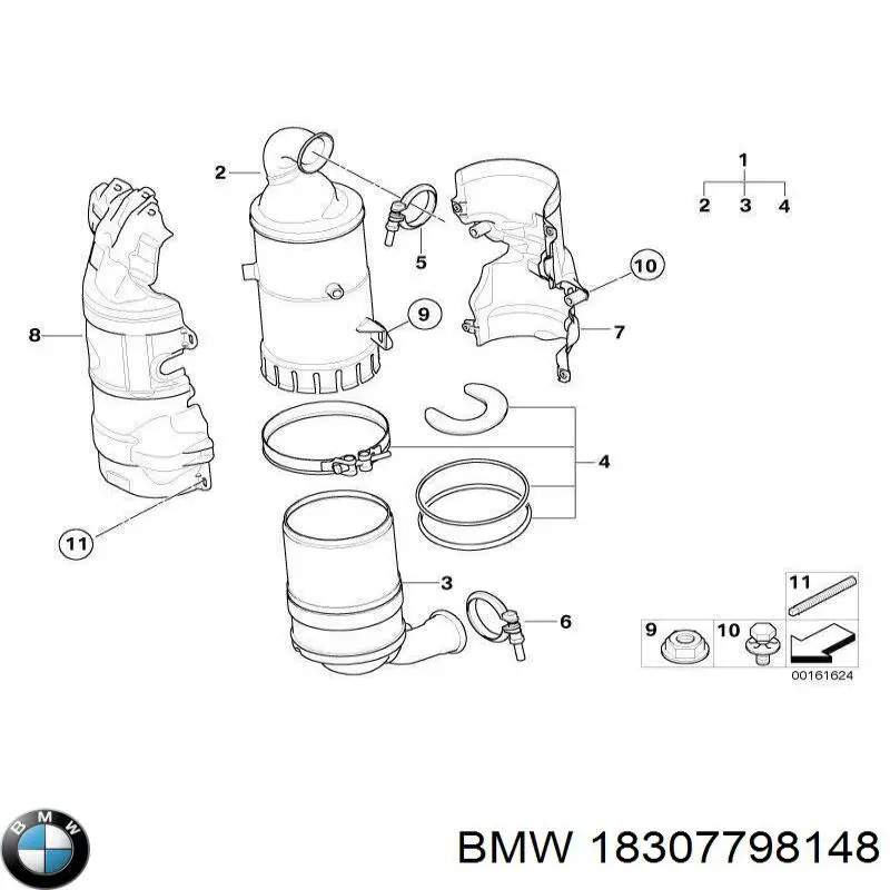 18307798148 BMW хомут глушителя передний