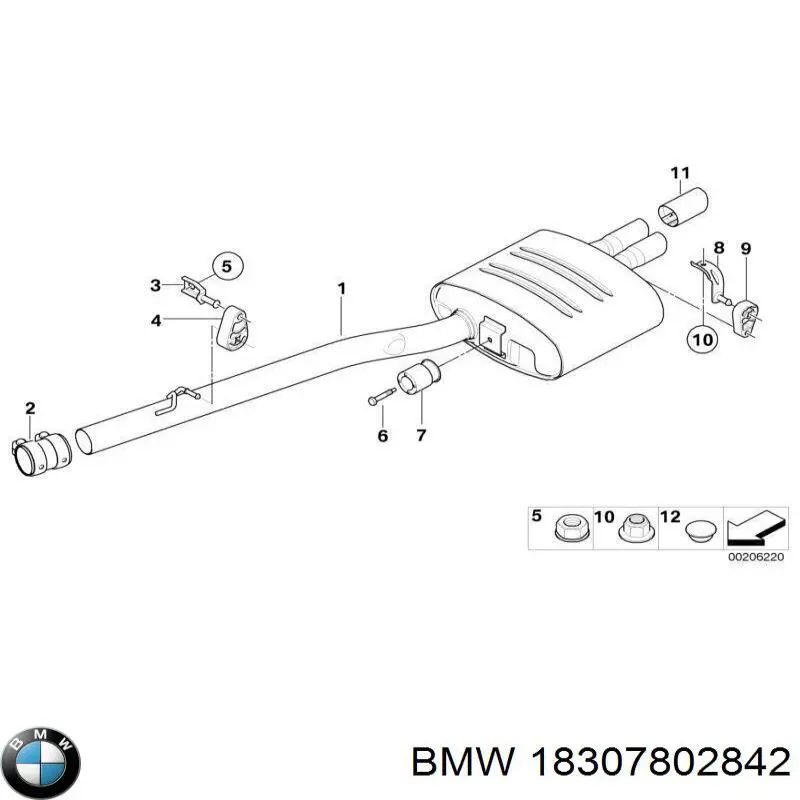 18307802842 BMW Выхлопная труба