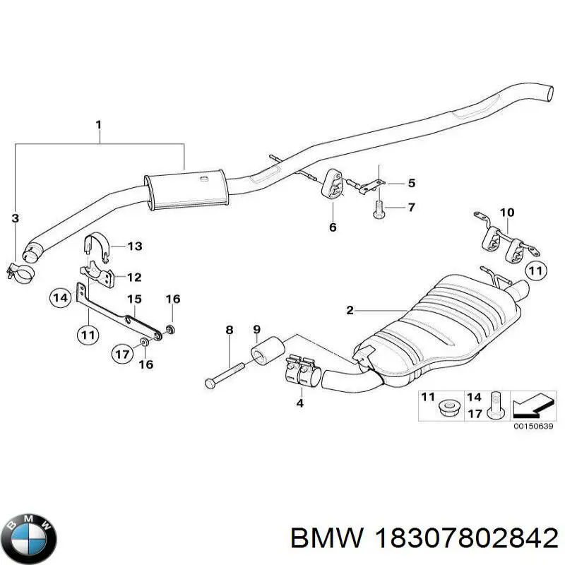 Выхлоп задний BMW 18307802842 цена, от 107.22 USD