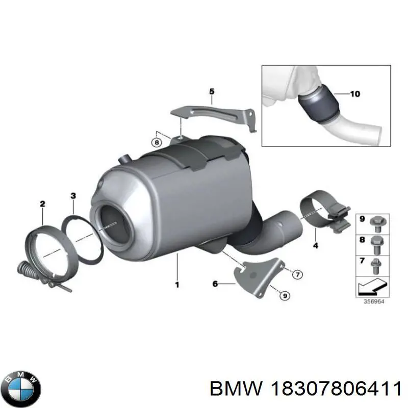 18307806411 BMW сажевый фильтр системы отработавших газов
