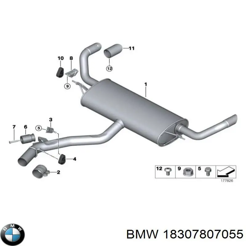 Выхлоп задний BMW X6 внедорожник (E71) (2008 - 2014) цена, от 101.36 USD