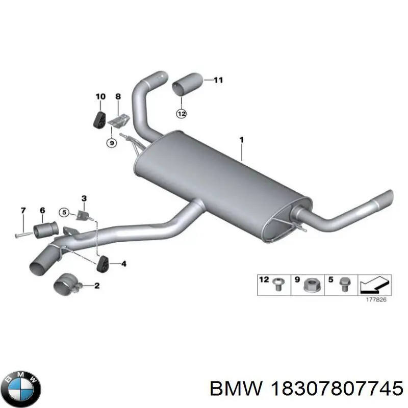 Глушитель задний 18307807745 BMW