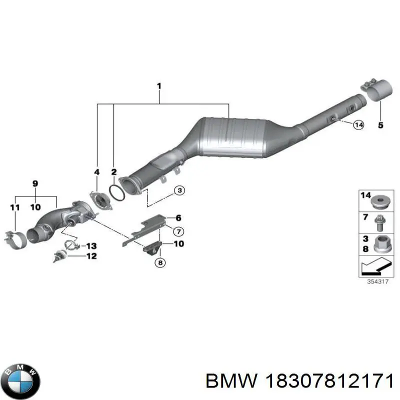 18307812171 BMW прокладка масляного фильтра