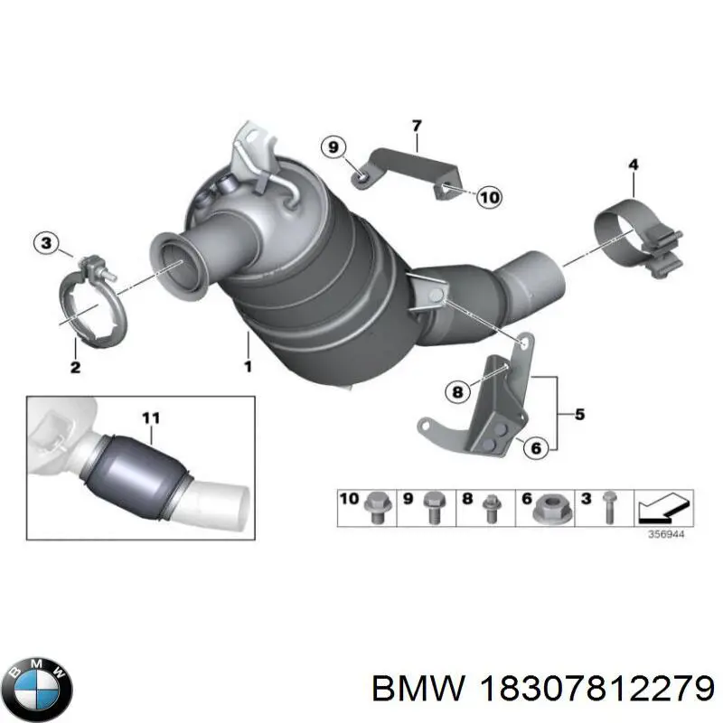 18307812279 BMW сажевый фильтр системы отработавших газов