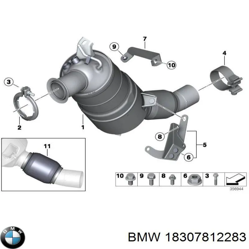 18307812283 BMW сажевый фильтр системы отработавших газов