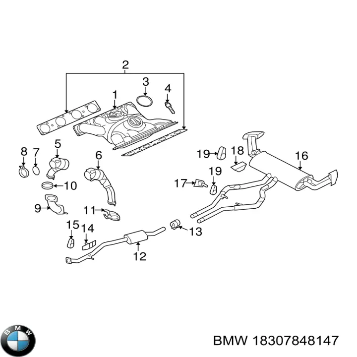 Выхлоп задний BMW 18307848147 цена, от 590.83 USD