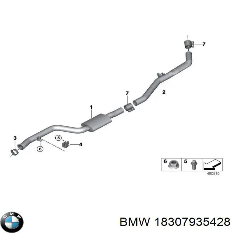 18307935428 BMW Глушитель, передняя часть