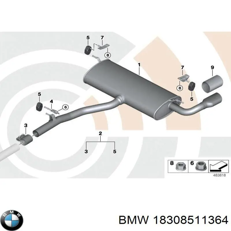 Насадка на глушитель 18308511364 BMW