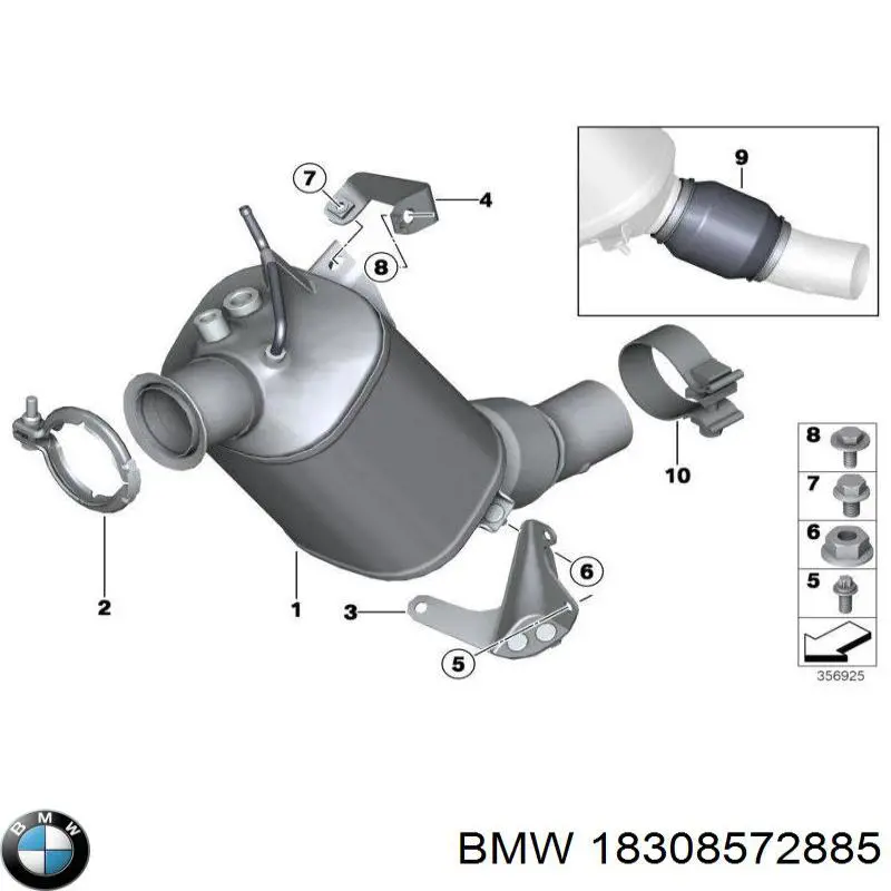 Сажевый фильтр системы отработавших газов 18308572885 BMW