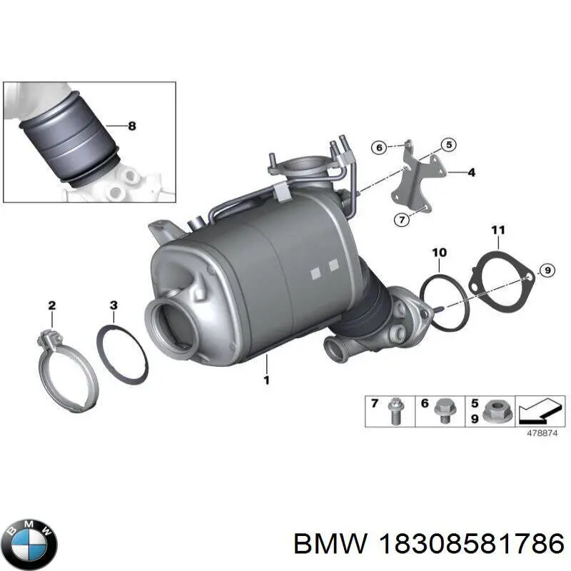 18308581786 BMW filtro de partículas do sistema dos gases de escape