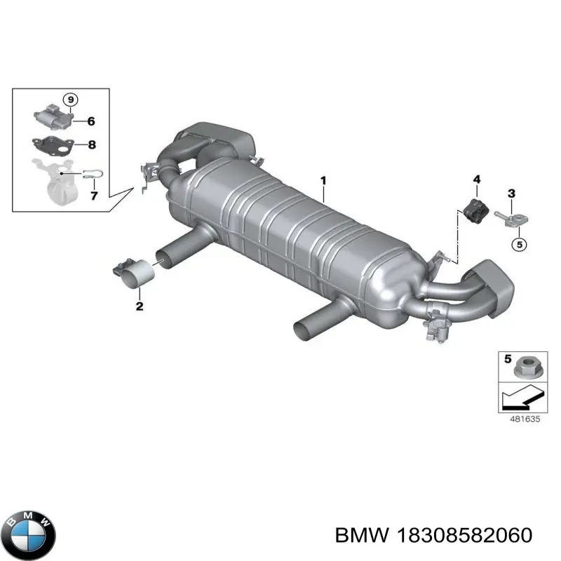 Кронштейн задней подушки глушителя BMW 18308582060 цена, от 957.5 UAH