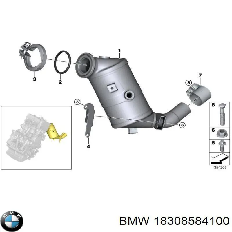 Прокладка выпускного коллектора BMW 18308584100