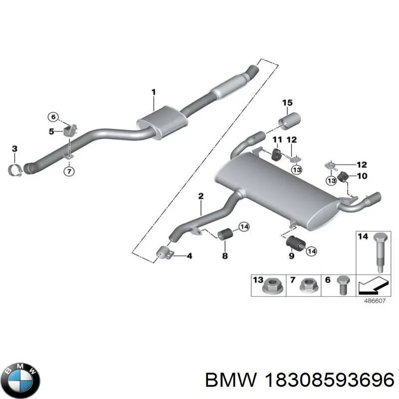 Кронштейн задней подушки глушителя BMW 18308593696 цена, от 19.96 USD