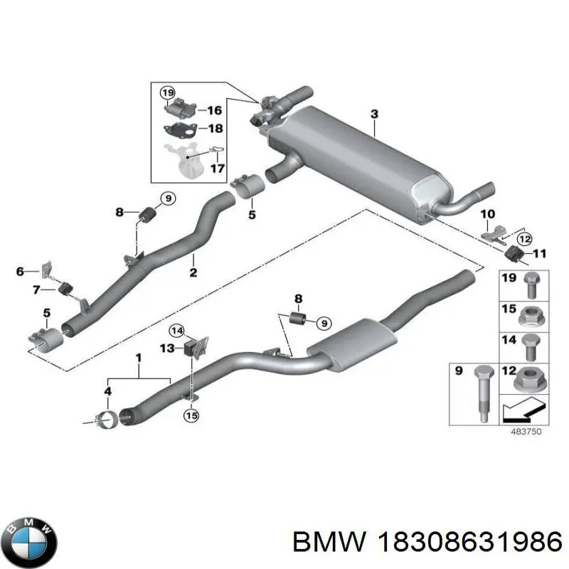 Хомут глушителя 18308631986 BMW