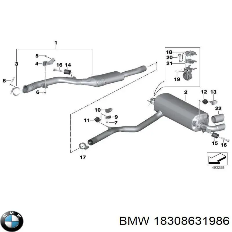 Купить 18308631986 BMW Хомут глушителя