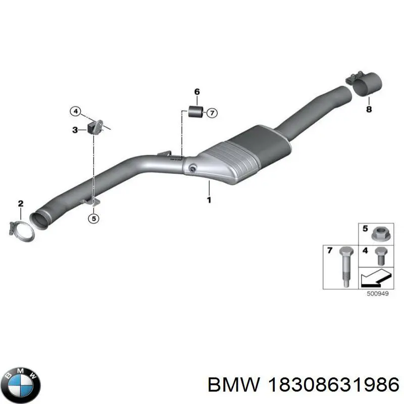 Хомут глушителя 18308631986 BMW