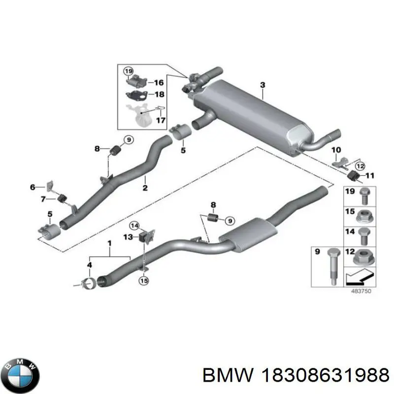 Подушка крепления глушителя BMW 18308631988 цена, от 27.98 USD