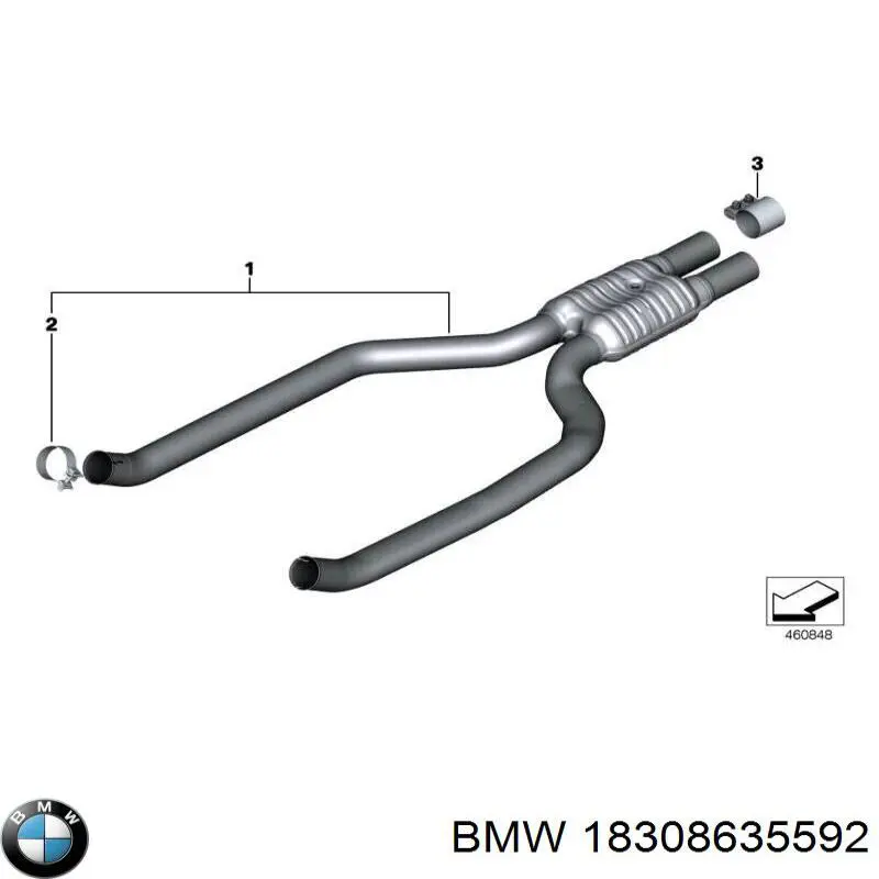 18308635592 BMW Глушитель, передняя часть