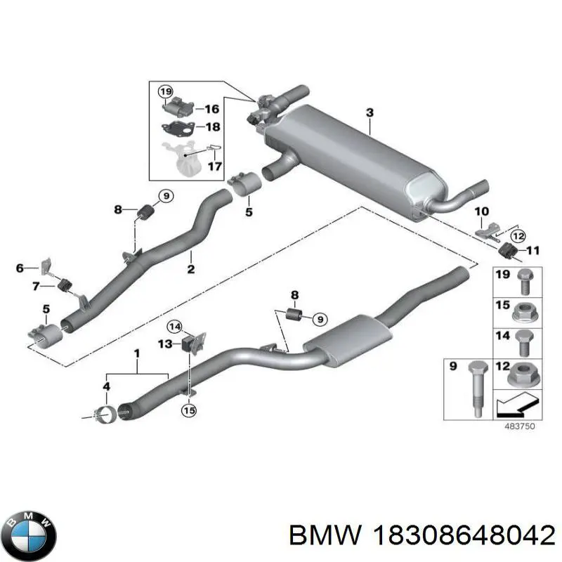 Купить 18308648042 BMW Насадка на глушитель