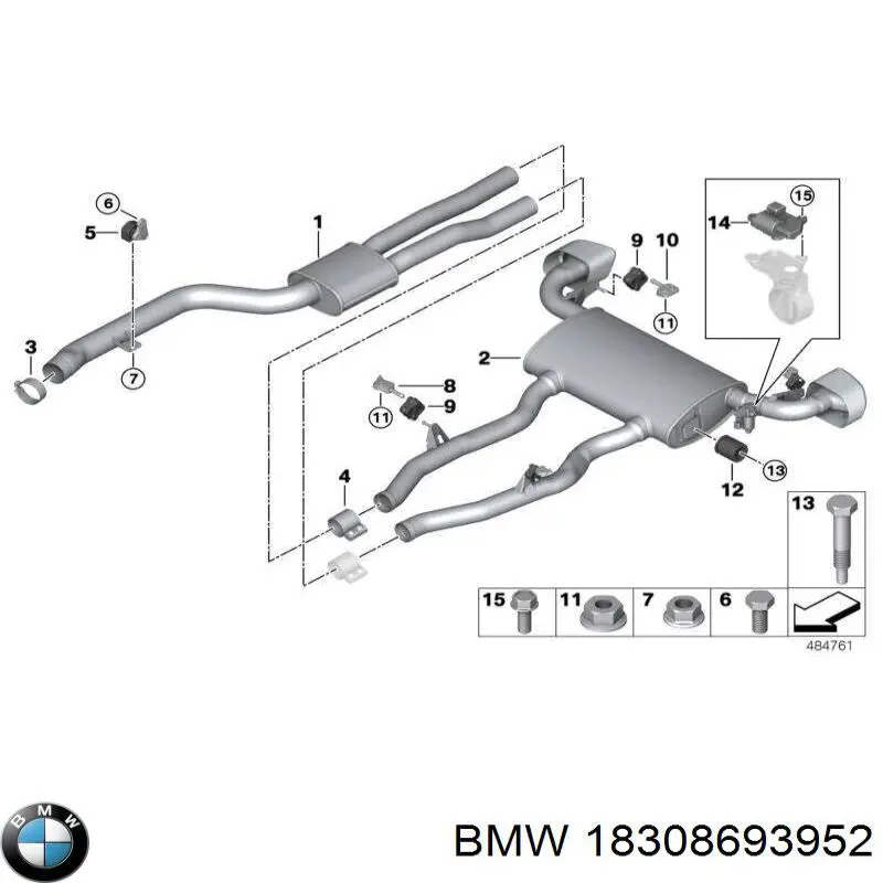 Выхлоп задний BMW 18308693952 цена, от 570.12 USD