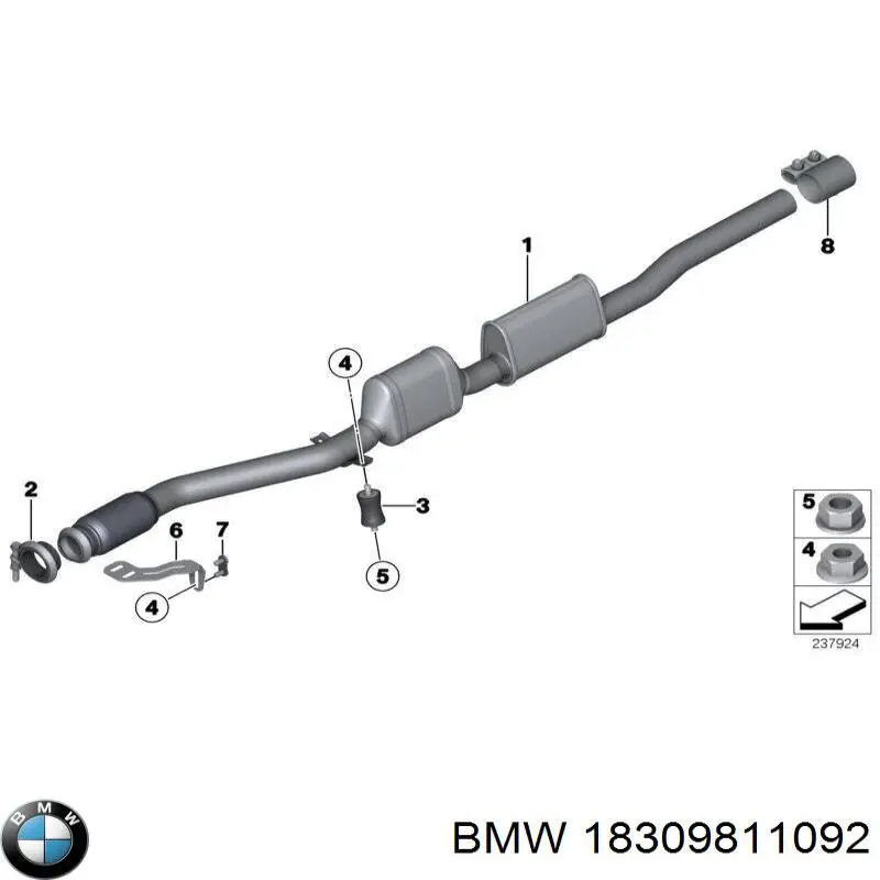 18309811092 BMW Глушитель, передняя часть