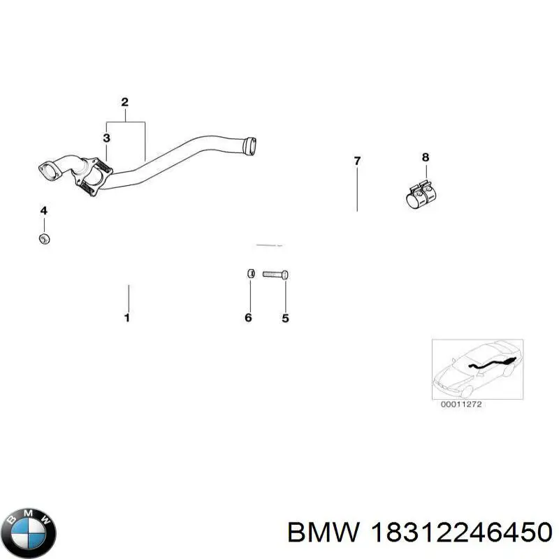 Глушитель, передняя часть BMW 18312246450
