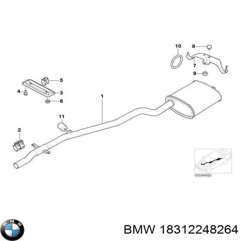 18312248264 BMW Выхлопная труба