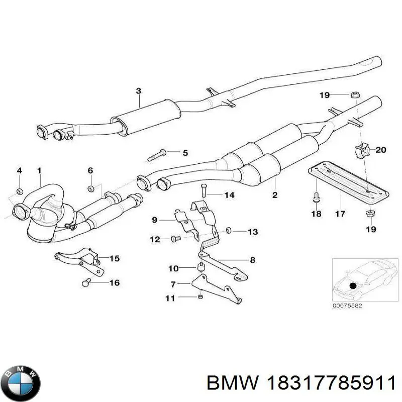 Каталитический нейтрализатор отработавших газов BMW 18317785911 цена, от 204.10 USD
