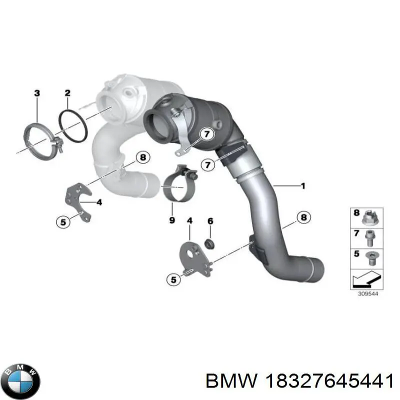 18327645441 BMW Конвертор-катализатор, левый