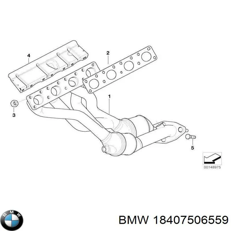 Газопроводы (коллектор выпускной) BMW 18407506559 цена, от 126.69 USD