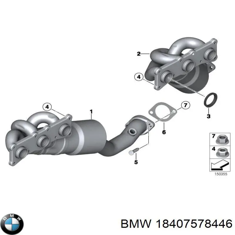 Коллектор выпускной 18407578446 BMW