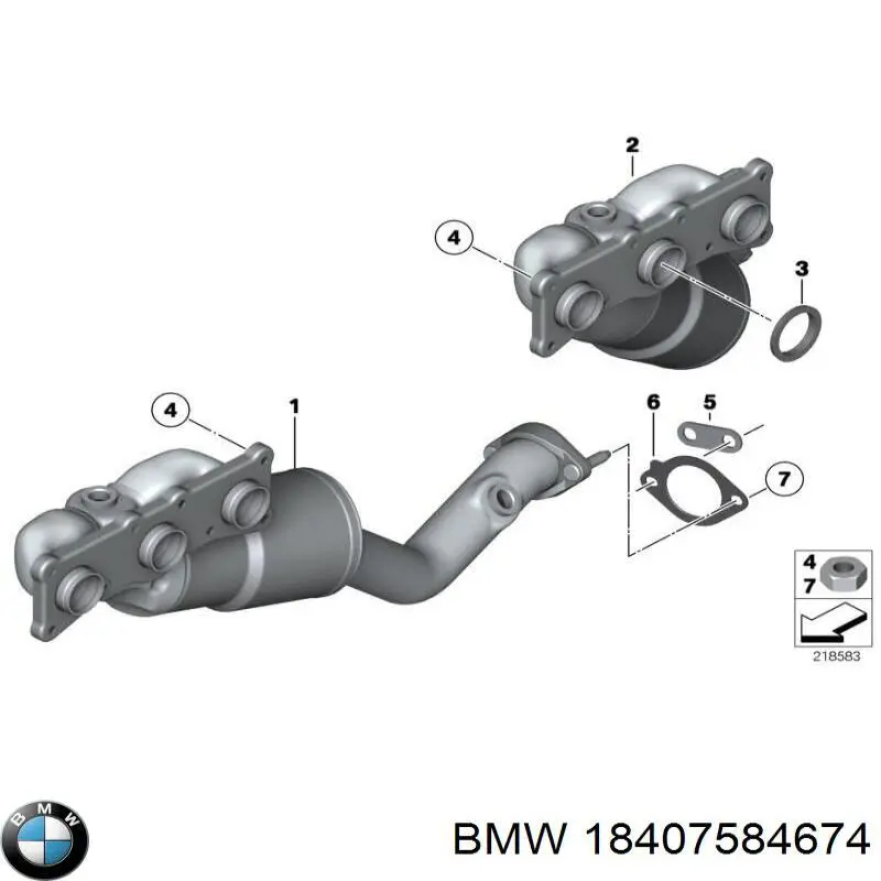 Коллектор выпускной 18407584674 BMW