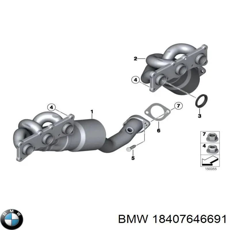 Коллектор выпускной 18407646691 BMW