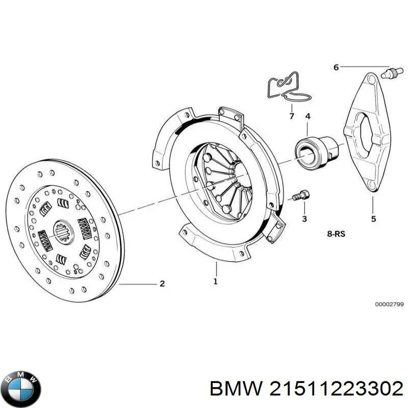 Horquilla de desembrague, embrague 21511223302 BMW