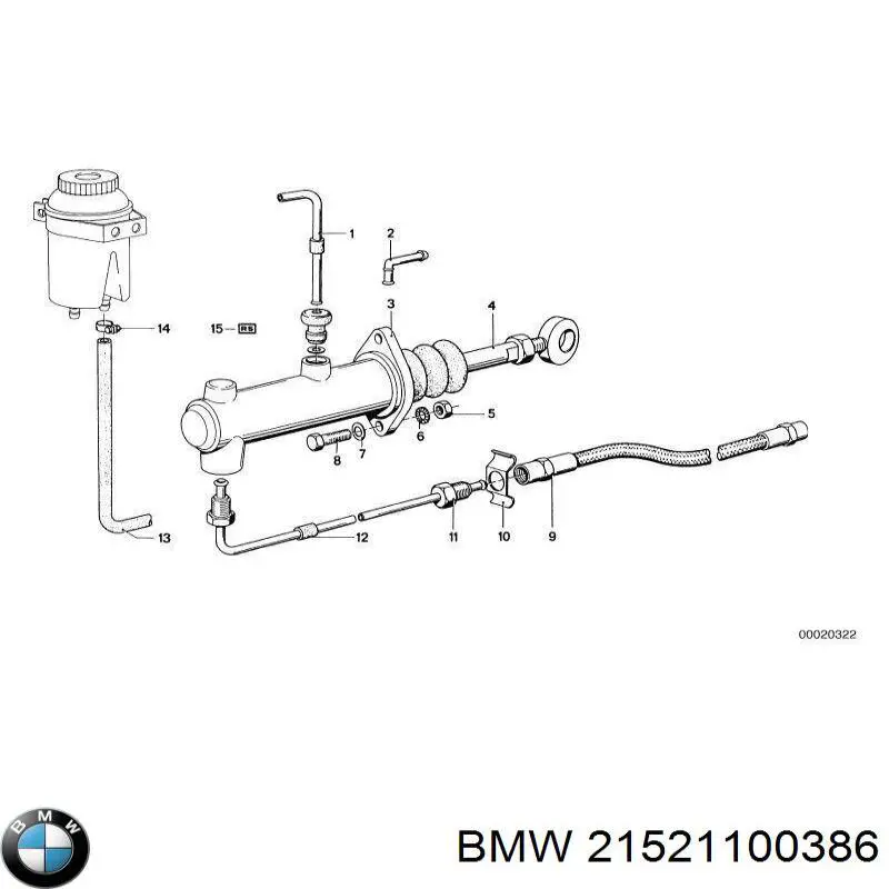 Цилиндр сцепления главный BMW 21521100386