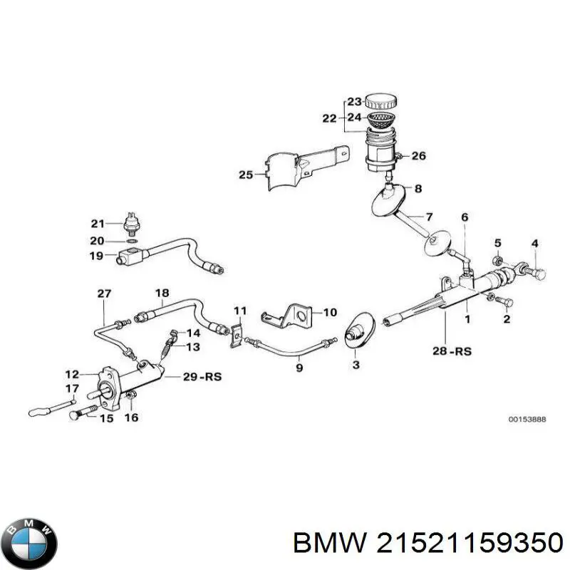  Mangueira de embraiagem BMW 7 sedan (E32) (1986 - 1994) 