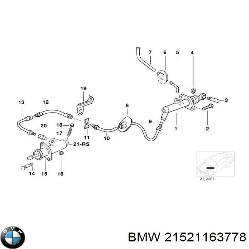 Tubo de embraiagem para BMW 5 (E39)