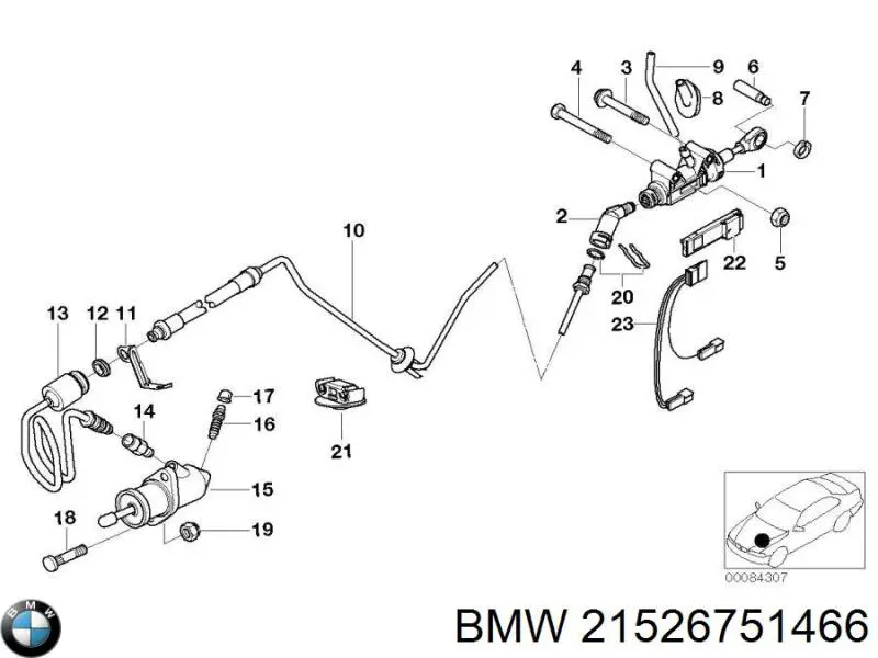 Трубка сцепления на BMW 5 (E39) купить.