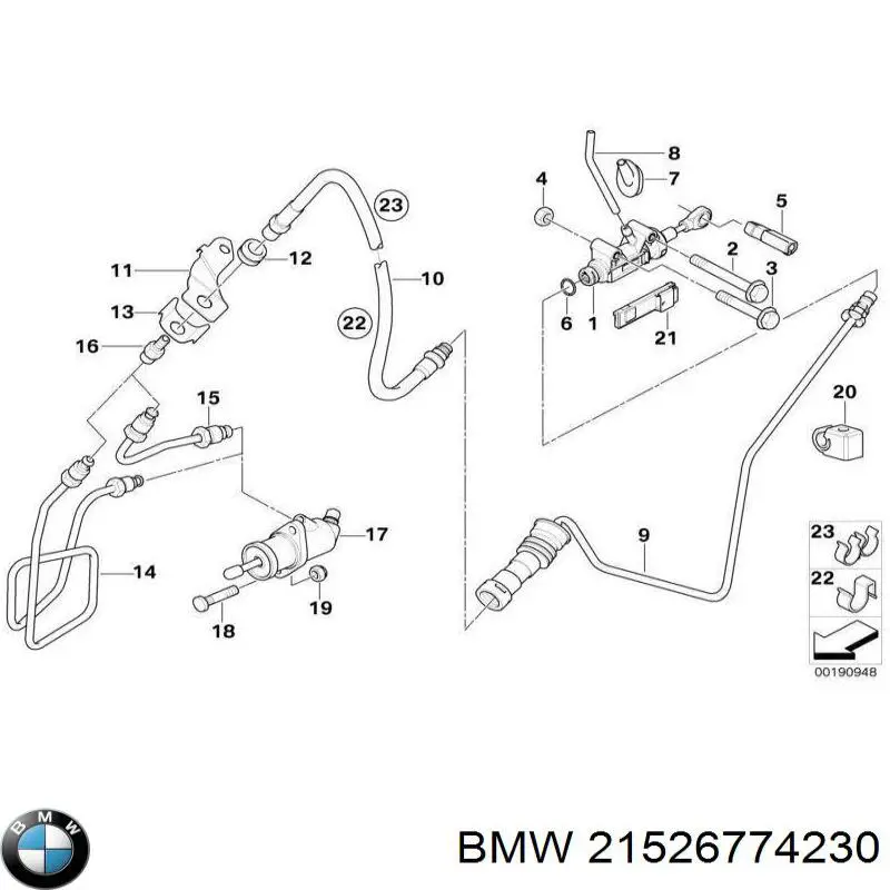 Шланг тормозной задний правый 21526774230 BMW