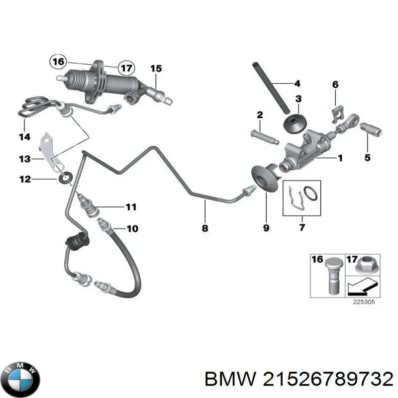 Главный цилиндр сцепления на BMW 5 F10