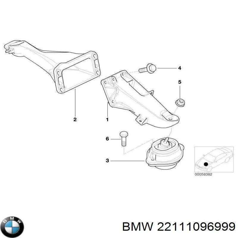 Кронштейн подушки (опоры) двигателя левой BMW 22111096999 цена, от 44.34 USD