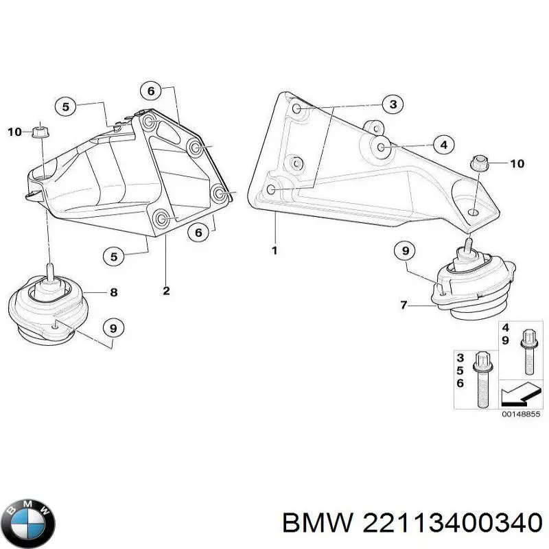 Подушка двигателя BMW 22113400340 цена, от 44.55 USD