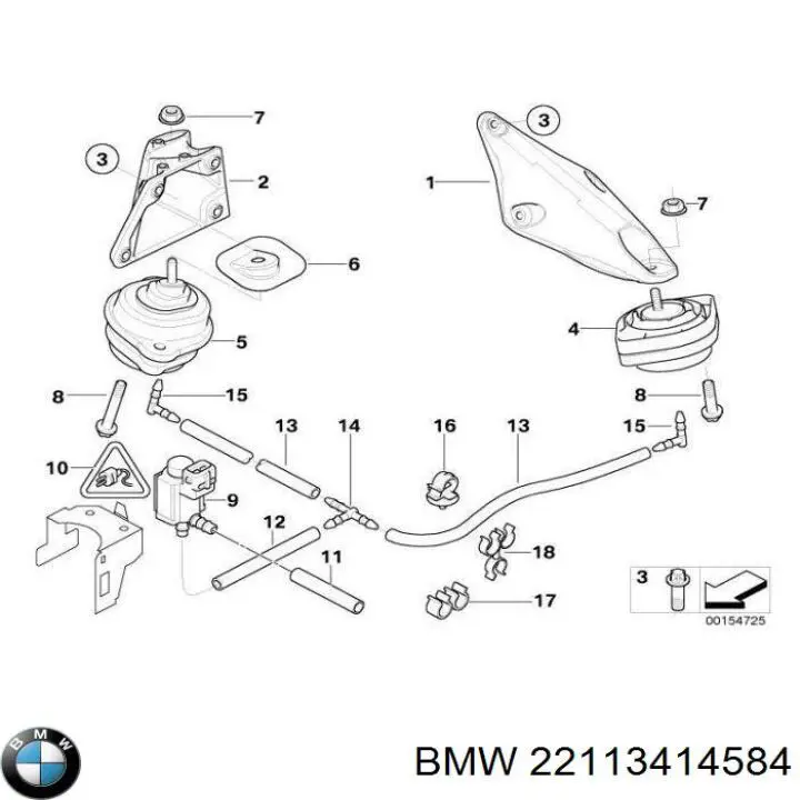Подушка двигателя BMW 22113414584 цена, от 182.30 USD