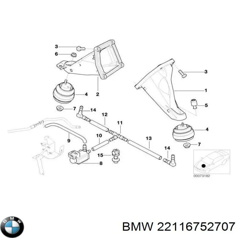 Подушка (опора) двигателя, левая/правая BMW 22116752707 цена, от 218.07 USD