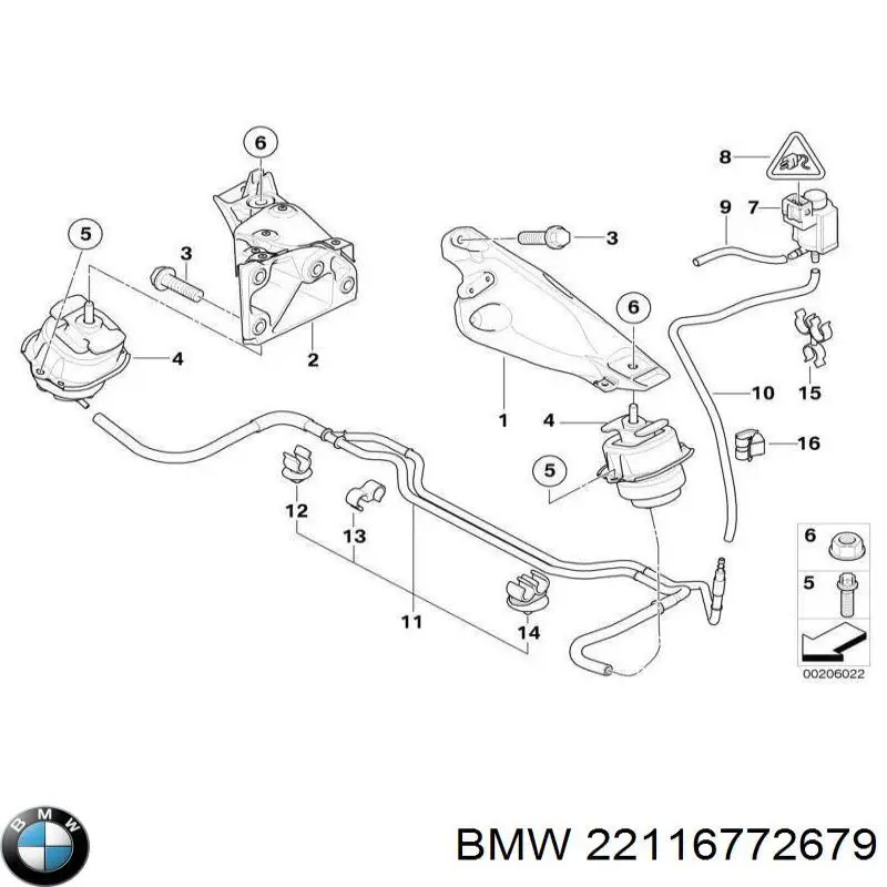 Кронштейн подушки (опоры) двигателя левой BMW 22116772679 цена, от 21.54 USD